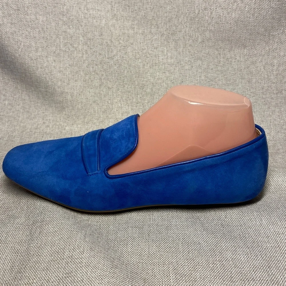 Women's Suede Penny Loafers in Royal Blue. Size 7